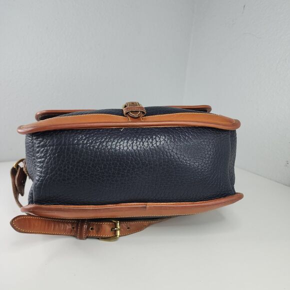 Dooney & Bourke Vintage Black Brown AWL Leather Messenger Crossbody Bag USA - Picture 8 of 13